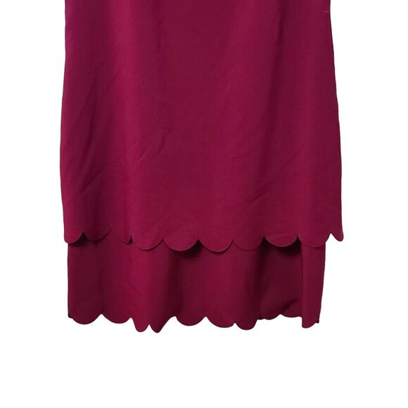 Betsey Johnson's Scalloped Sheath Dress Sleeveless Sangria Size 8 - Picture 6 of 12